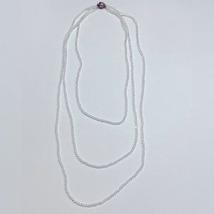 Very Pretty Clear Bead Costume Jewelry Necklace